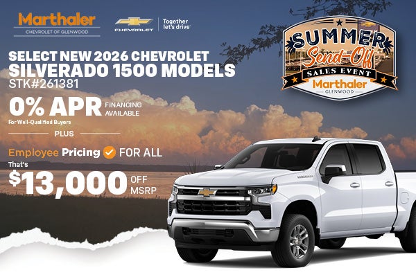 Select New 2026 Chevrolet Silverado 1500 Models