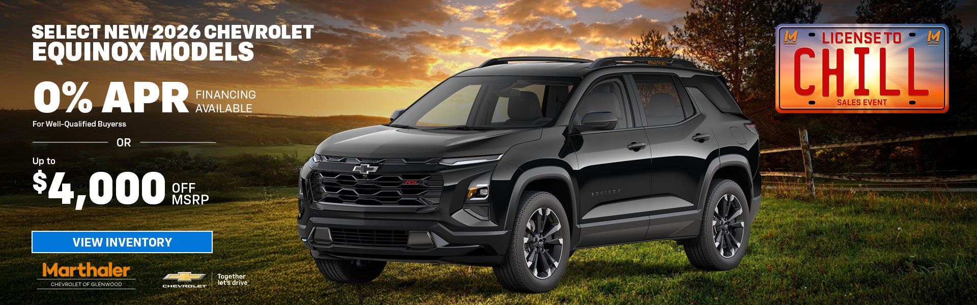 Select New 2026 Chevrolet Equinox models