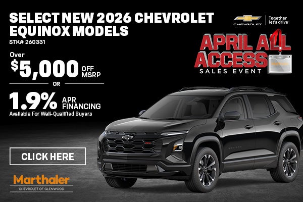 Select New 2026 Chevrolet Equinox models