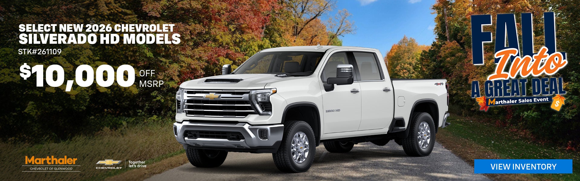Get $10,000 off MSRP on Select New 2026 Chevrolet Silverado 