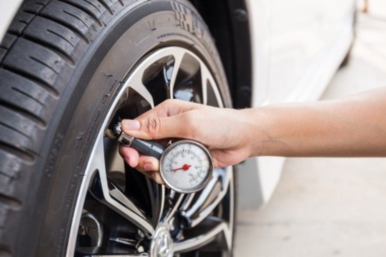 Checking tire pressure
